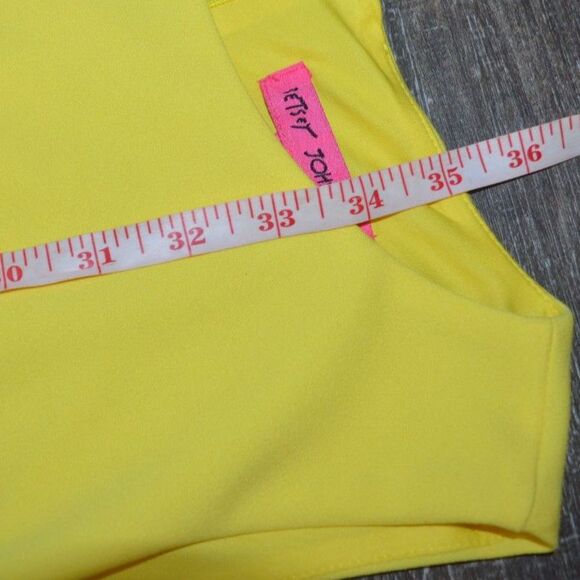 NWT Betsey Johnson Yellow New Spring Sun Scuba Crepe Dress FLO6K29 Sleeveless 6 - Picture 8 of 10